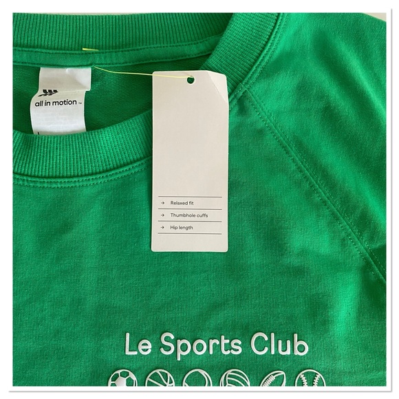 Women’s French Terry Crewneck Sweatshirt ale Sports Club All In Motion NWT - Picture 5 of 5